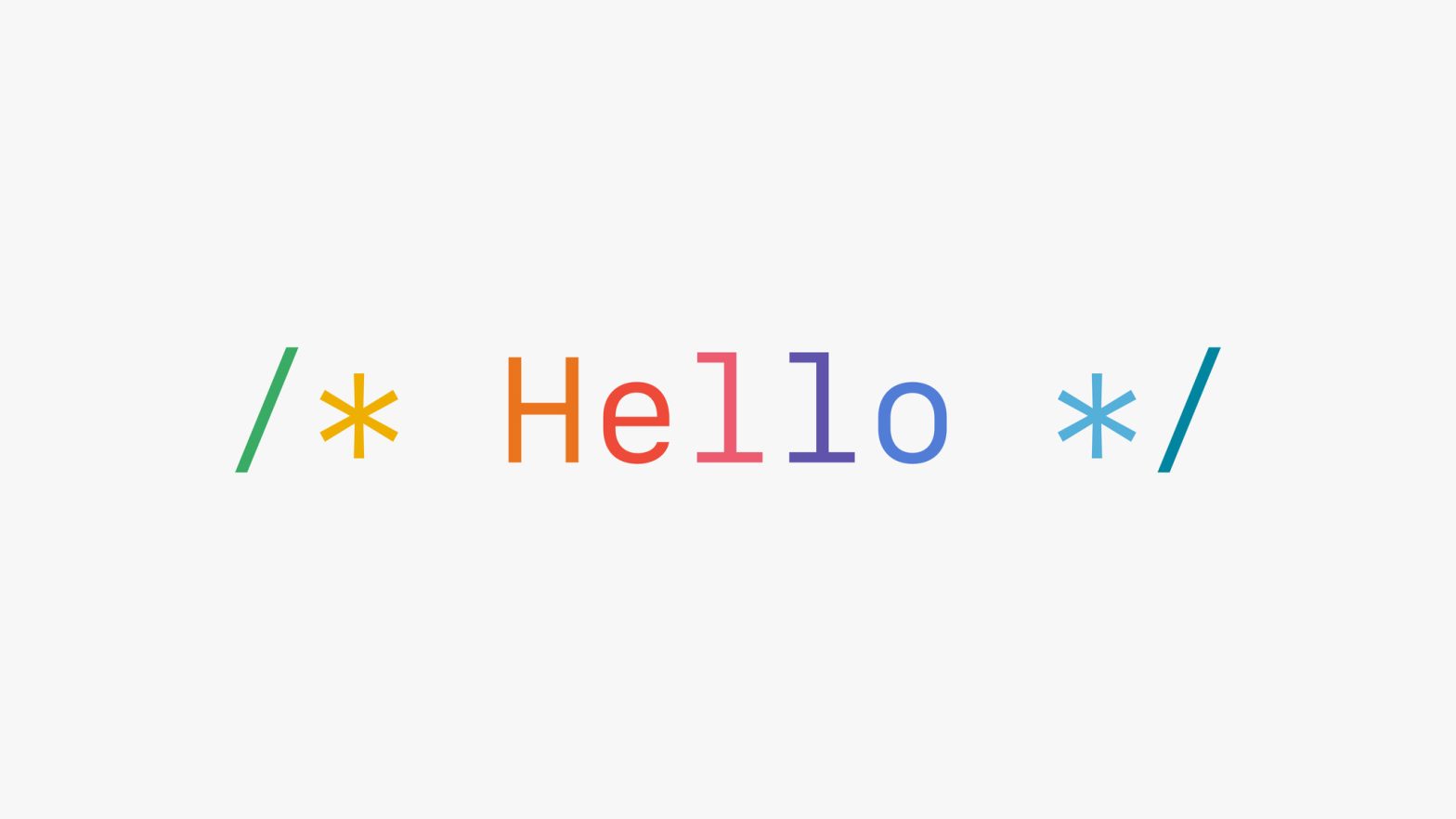 A graphic that reads “Hello” in a font that resembles code.