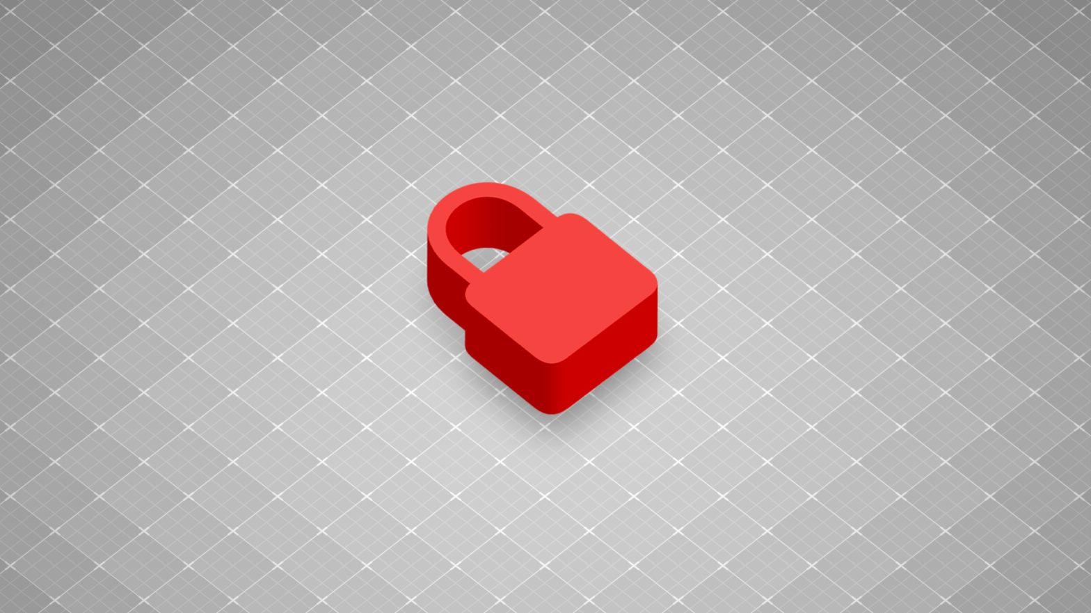 A red lock icon set against a background of gray grids oriented diagonally.